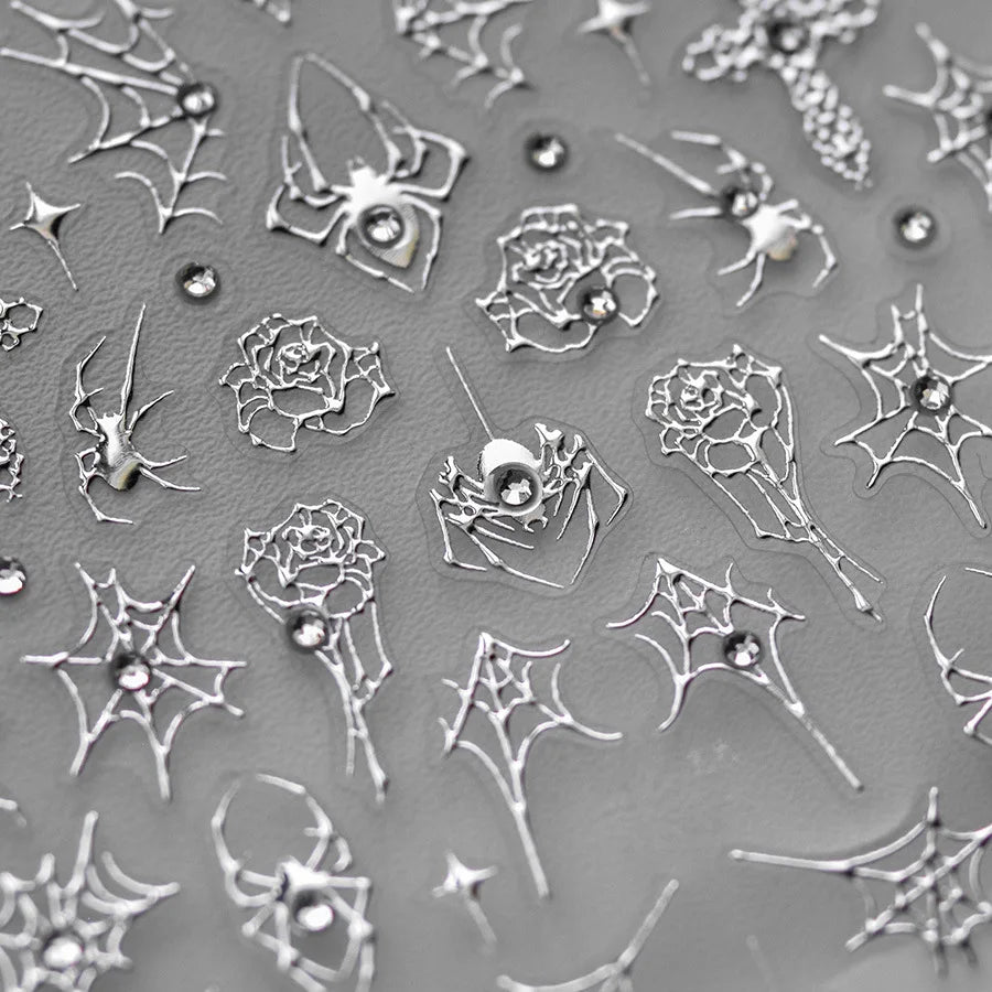 5D Spider Web Nail Sticker
