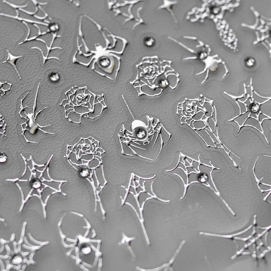 5D Spider Web Nail Sticker