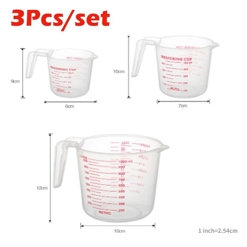 3pcs Plastic Baking Measuring Cups