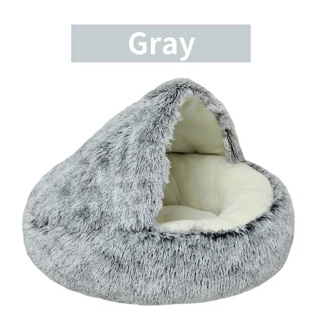 Cozy Plush Hooded Pet Bed