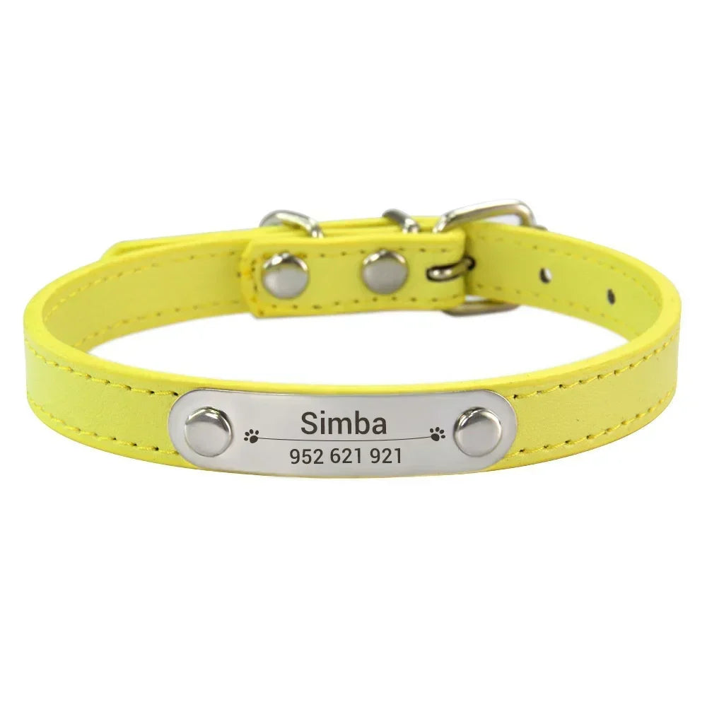 Personalized PU Leather Dog Collar
