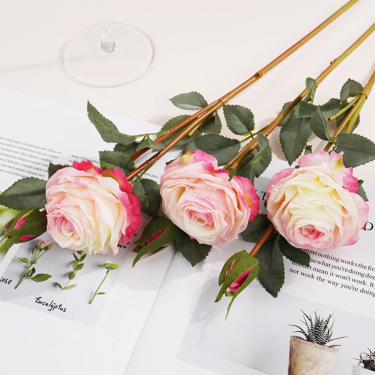 Artificial Red Rose Branch