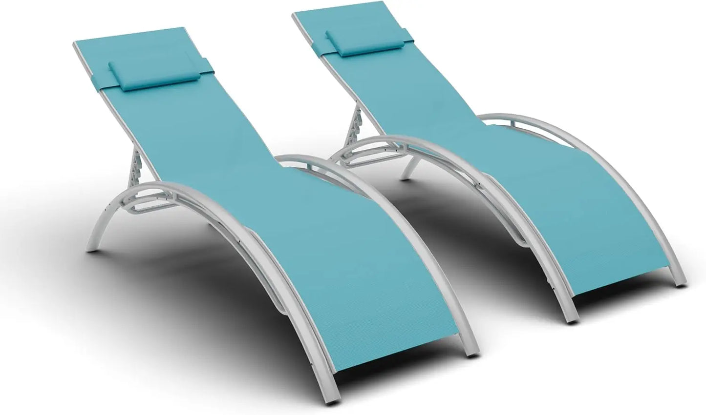 Set of 2 Outdoor Chaise Lounges