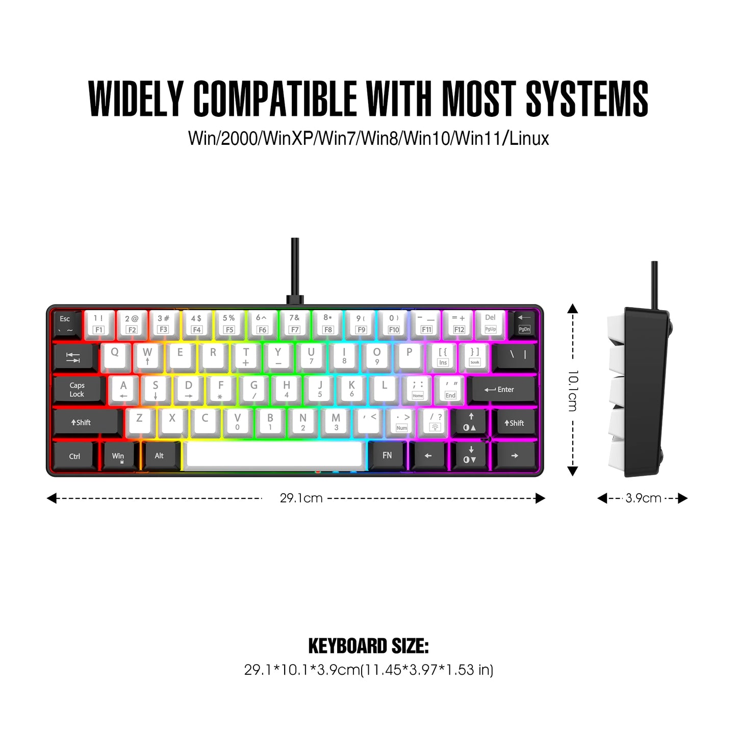 Kchibo 60% RGB Wired Gaming Keyboard