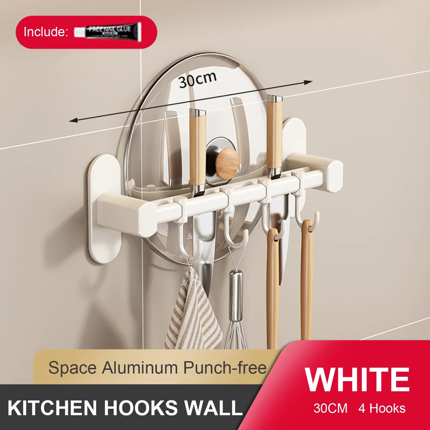 No-Punch Wall Kitchen Rack