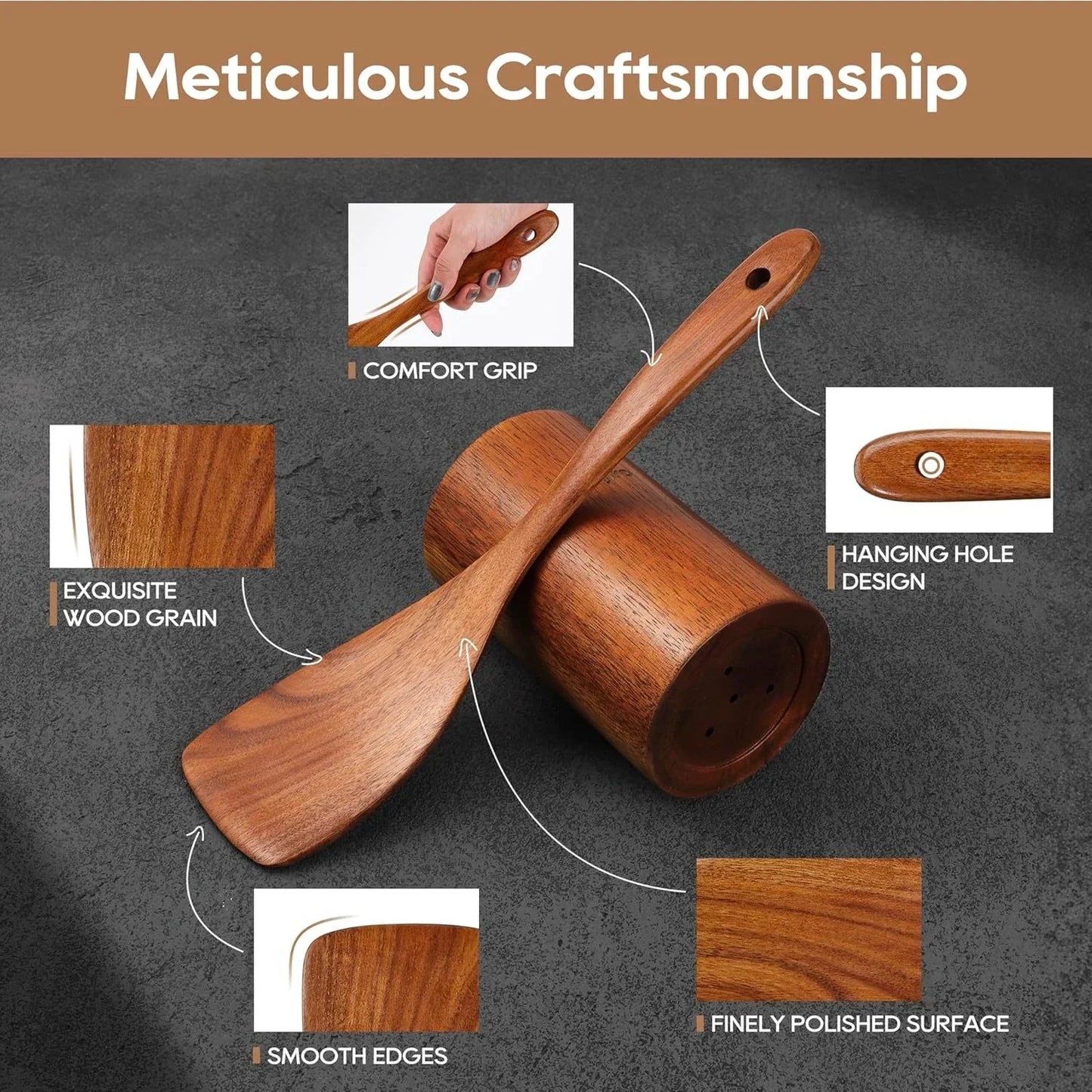 Teak Wooden Utensils Set