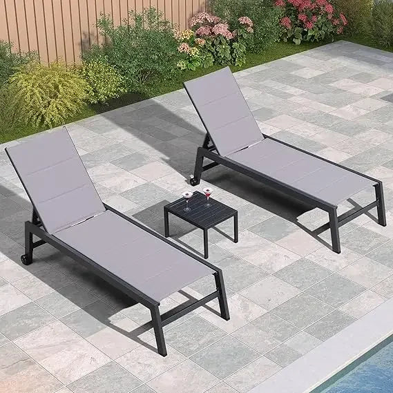 Aluminum Outdoor Chaise Lounge Set