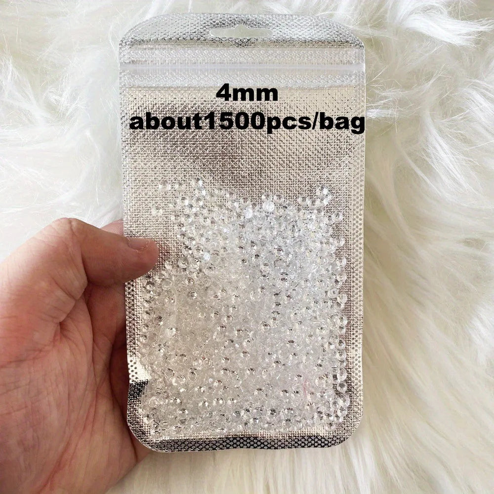 1500Pcs Clear Bubble Nail Beads