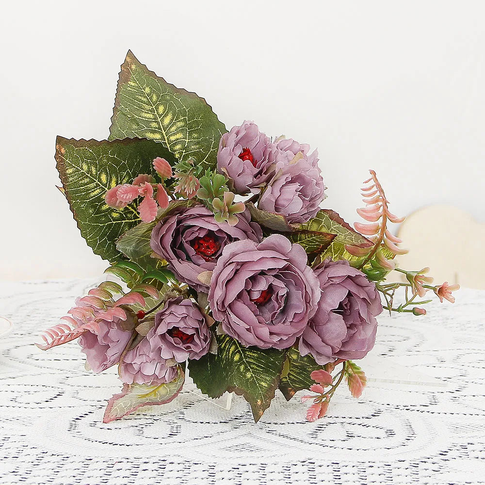 NANDI Artificial Rose Bouquet 9 Heads