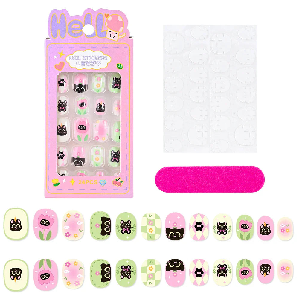 24Pcs Cute Bow Press-On Nails