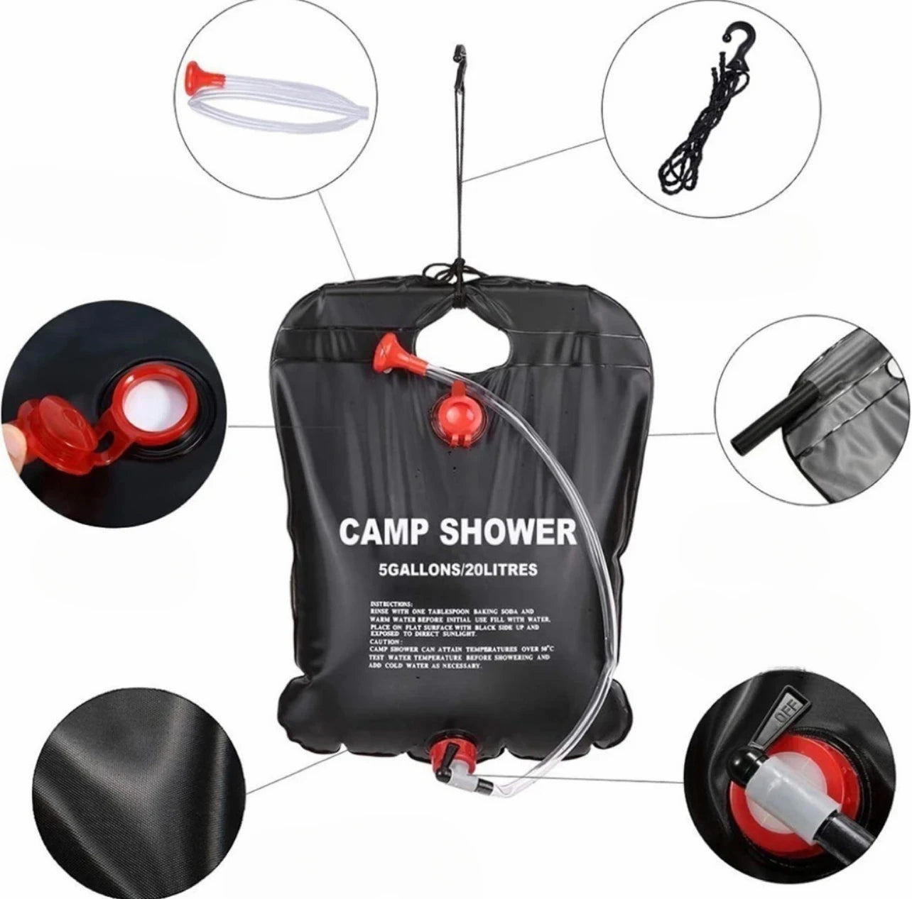 Foldable Outdoor Solar Shower Bag