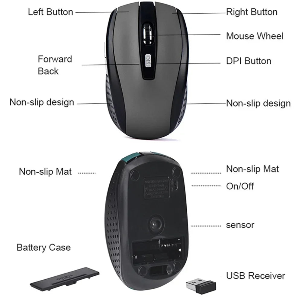 Wireless Ergonomic Optical Mouse