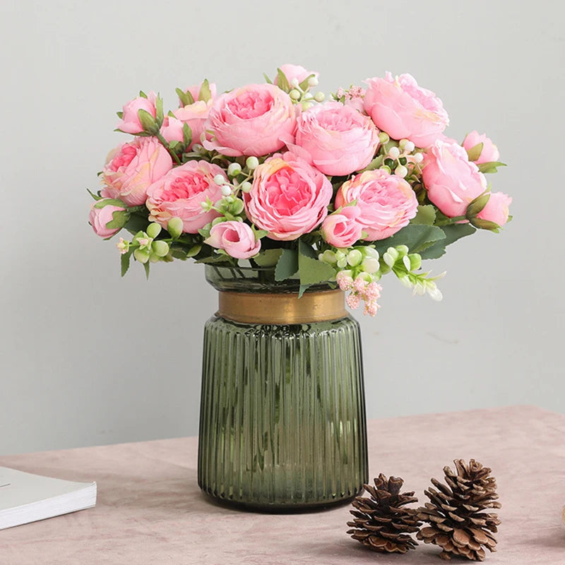 Rose Pink Silk Peony Bouquet