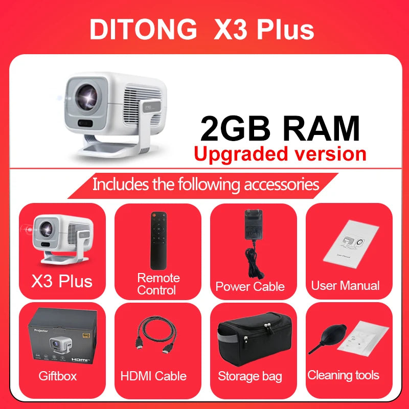 DITONG X3Plus HD Smart Projector