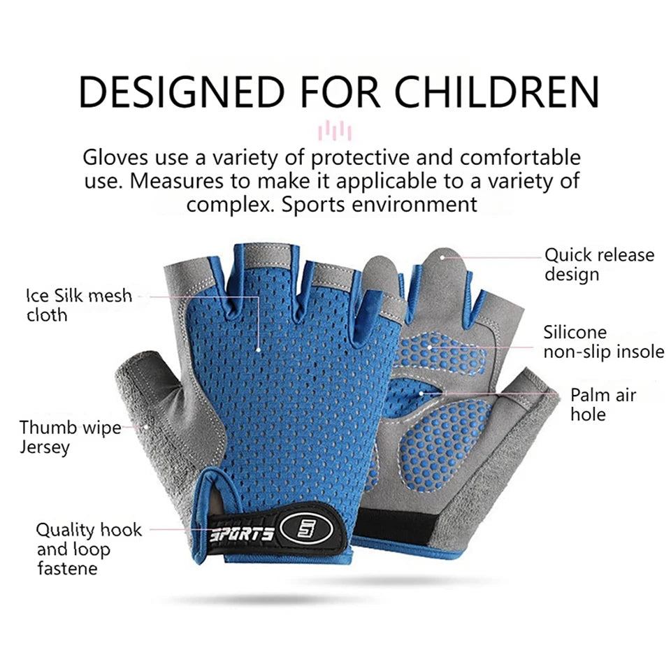 Kids Half Finger Sports Gloves