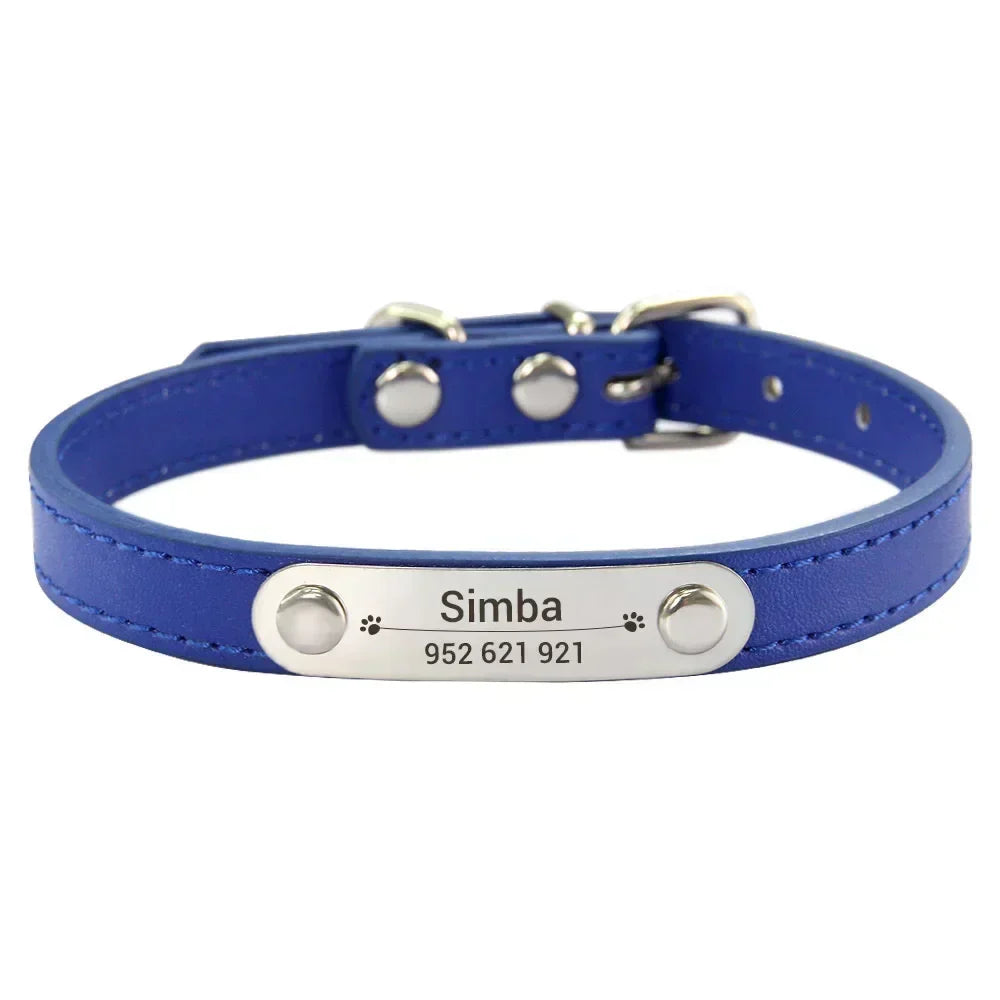 Personalized PU Leather Dog Collar
