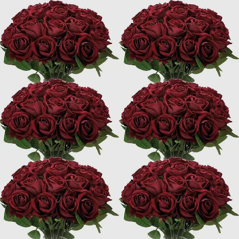 Velvet Artificial Rose Bouquet