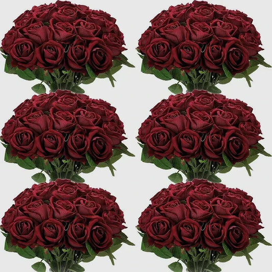 Velvet Artificial Rose Bouquet