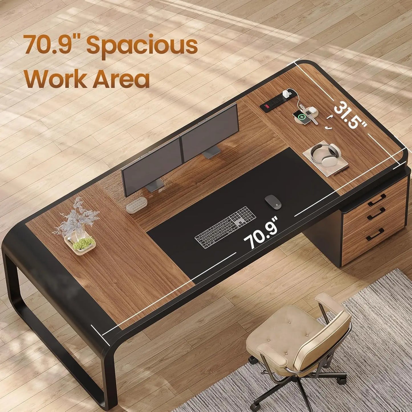 70.9" Executive Office Desk