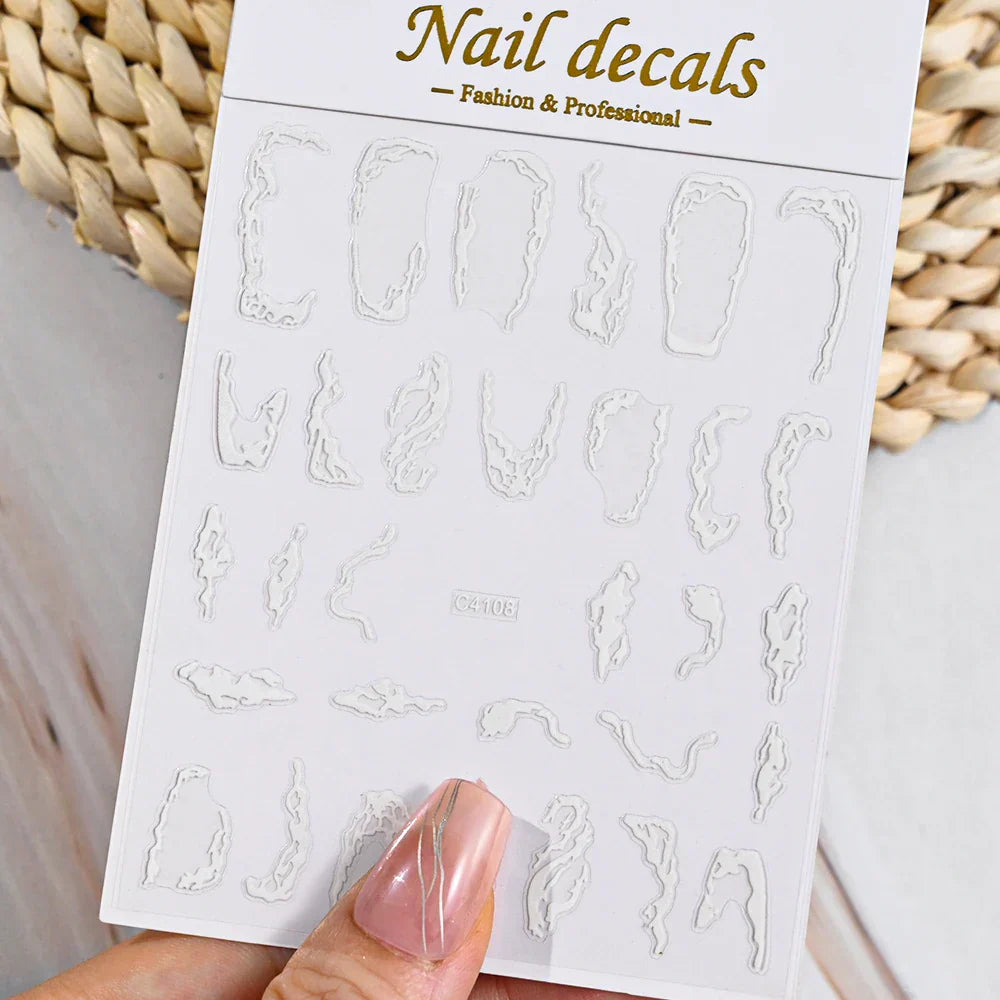 3D Metal Flame Nail Stickers