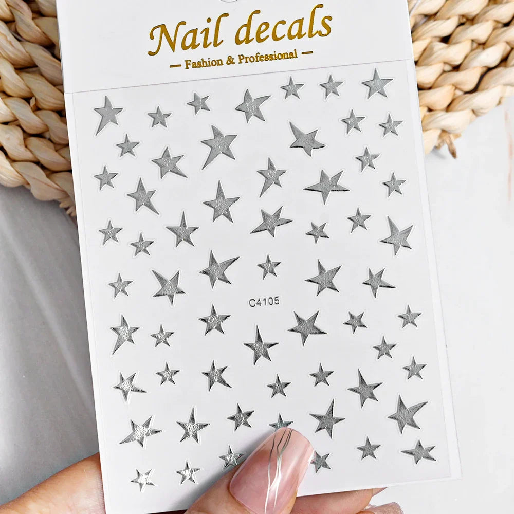 3D Metal Flame Nail Stickers