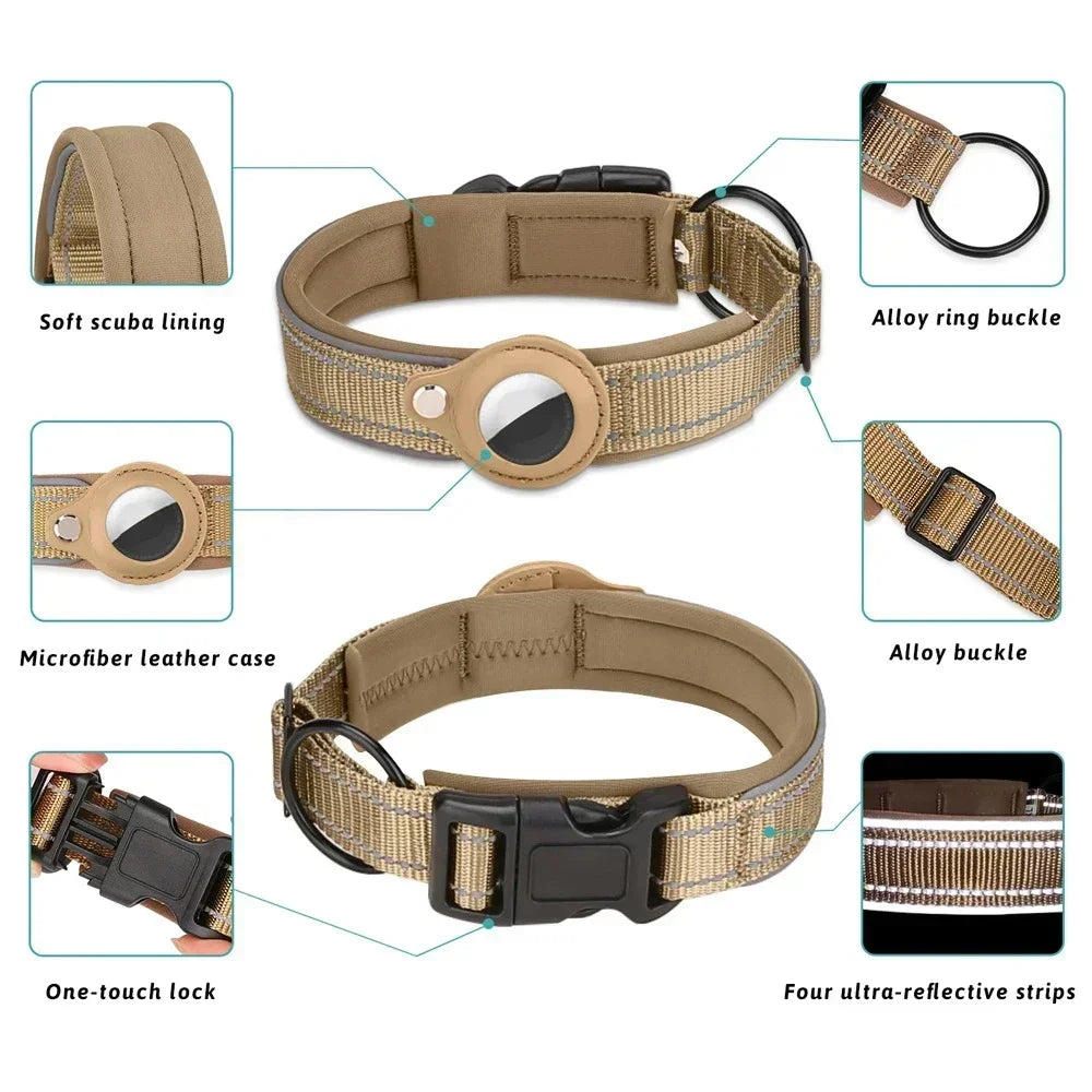 Dog Collar Waterproof Reflective Airtag