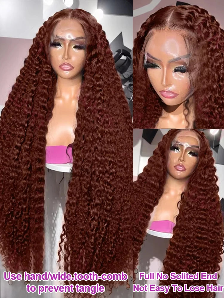 Chocolate Brown Deep Curly Wig