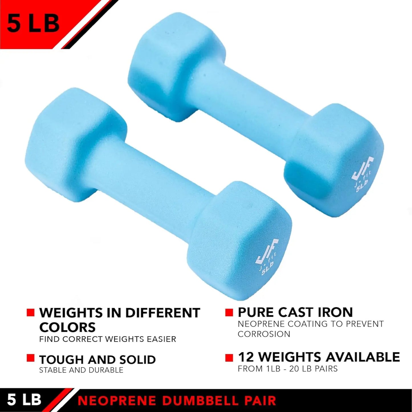 5lb Neoprene Dumbbell Pair