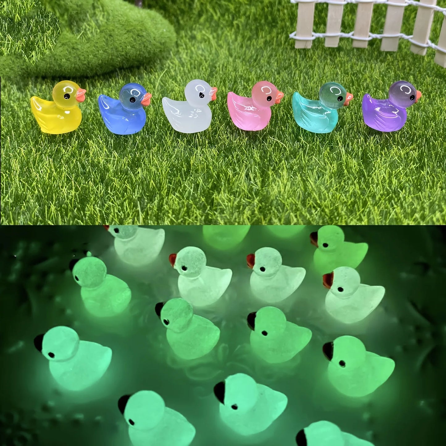 Glowing Mini Resin Duck Set