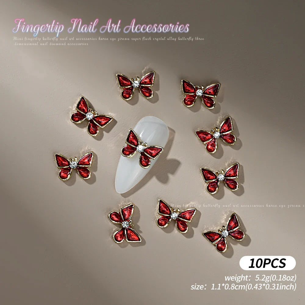 Gold/Silver Butterfly Nail Charms