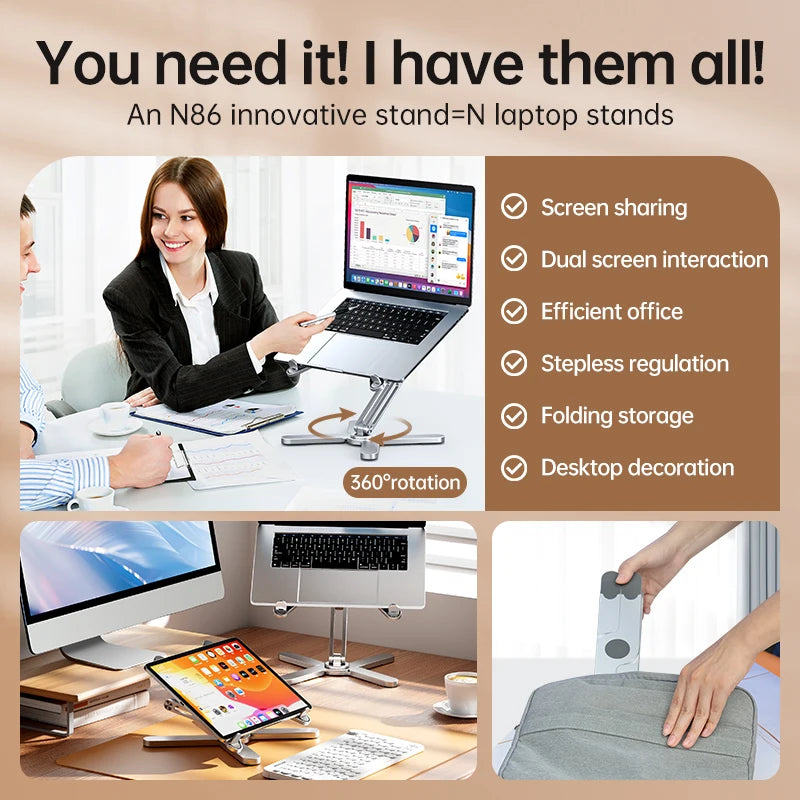 YASOKO 360° Rotating Laptop Stand