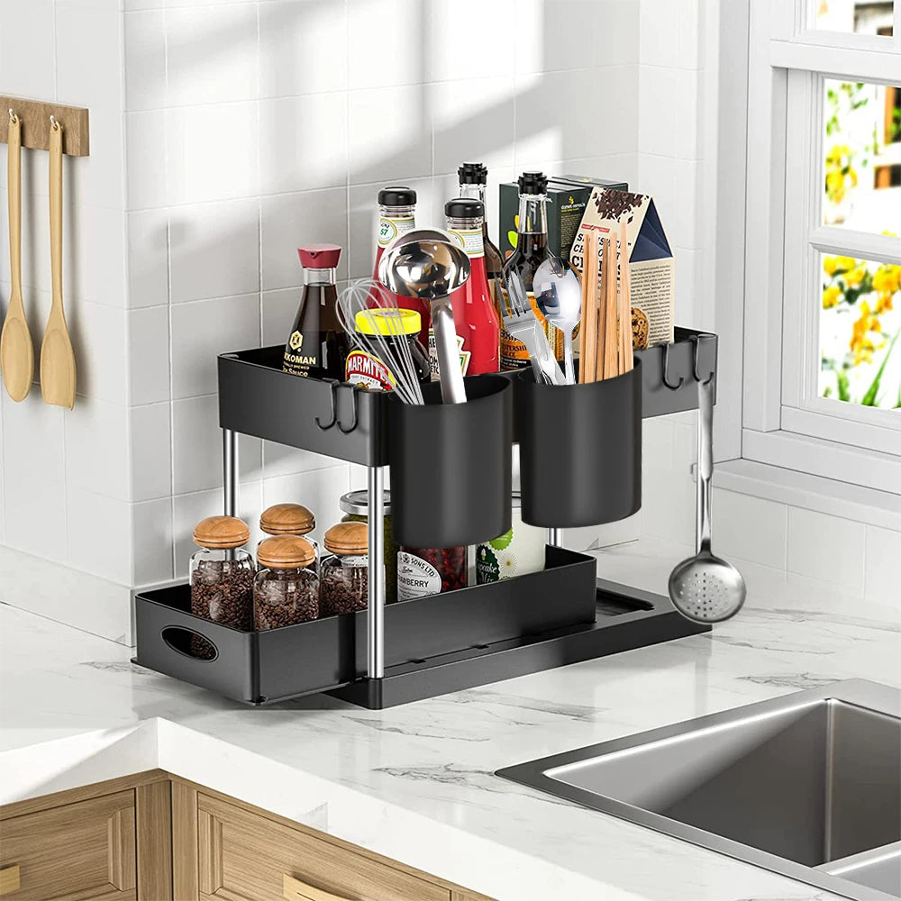 2-Tier Under Sink Sliding Organizer