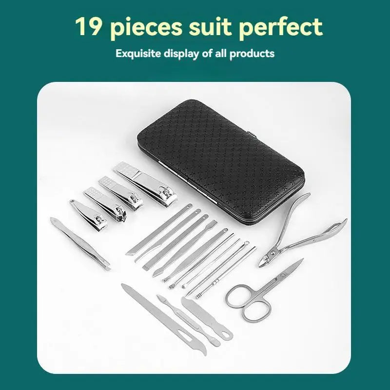19Pcs Stainless Steel Nail Set