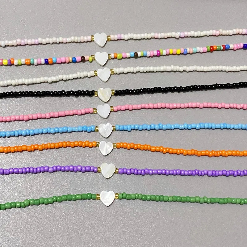 Colorful Shell Heart Choker