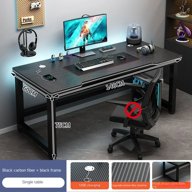 OLOEY European Black Metal Computer Desk