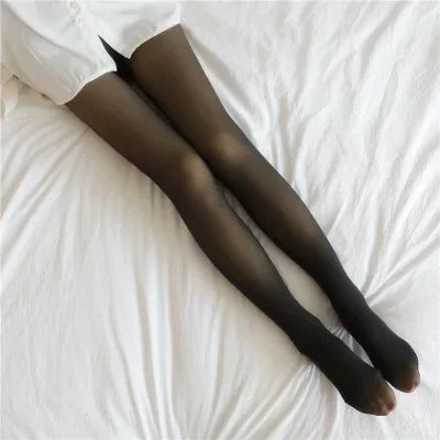 Thermal Stockings Woman Fleece Tights Sexy Winter Warm Pantyhose Translucent Slim Thicken Tights Elastic Velvet Pantyhose Female