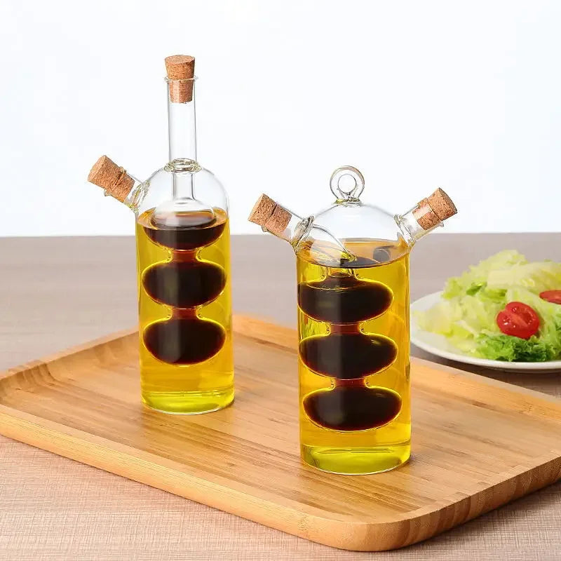 Dual-Spout Glass Oil Dispenser
