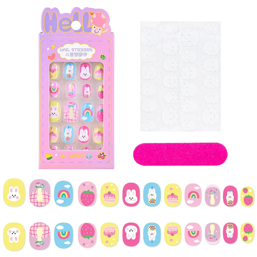 24Pcs Cute Bow Press-On Nails