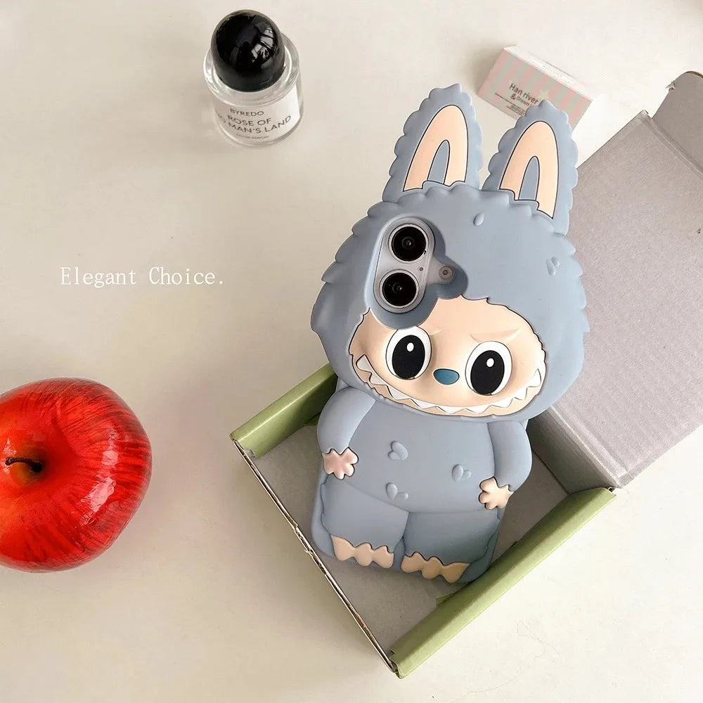WOGESHISB Kawaii 3D Monster Rabbit iPhone Case