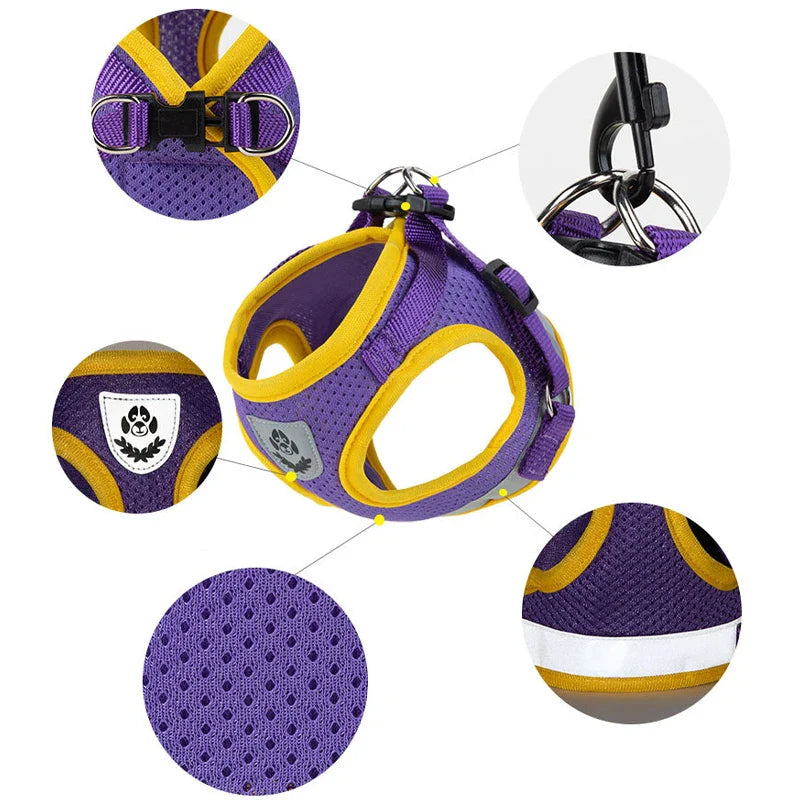 Reflective Pet Harness Vest Set