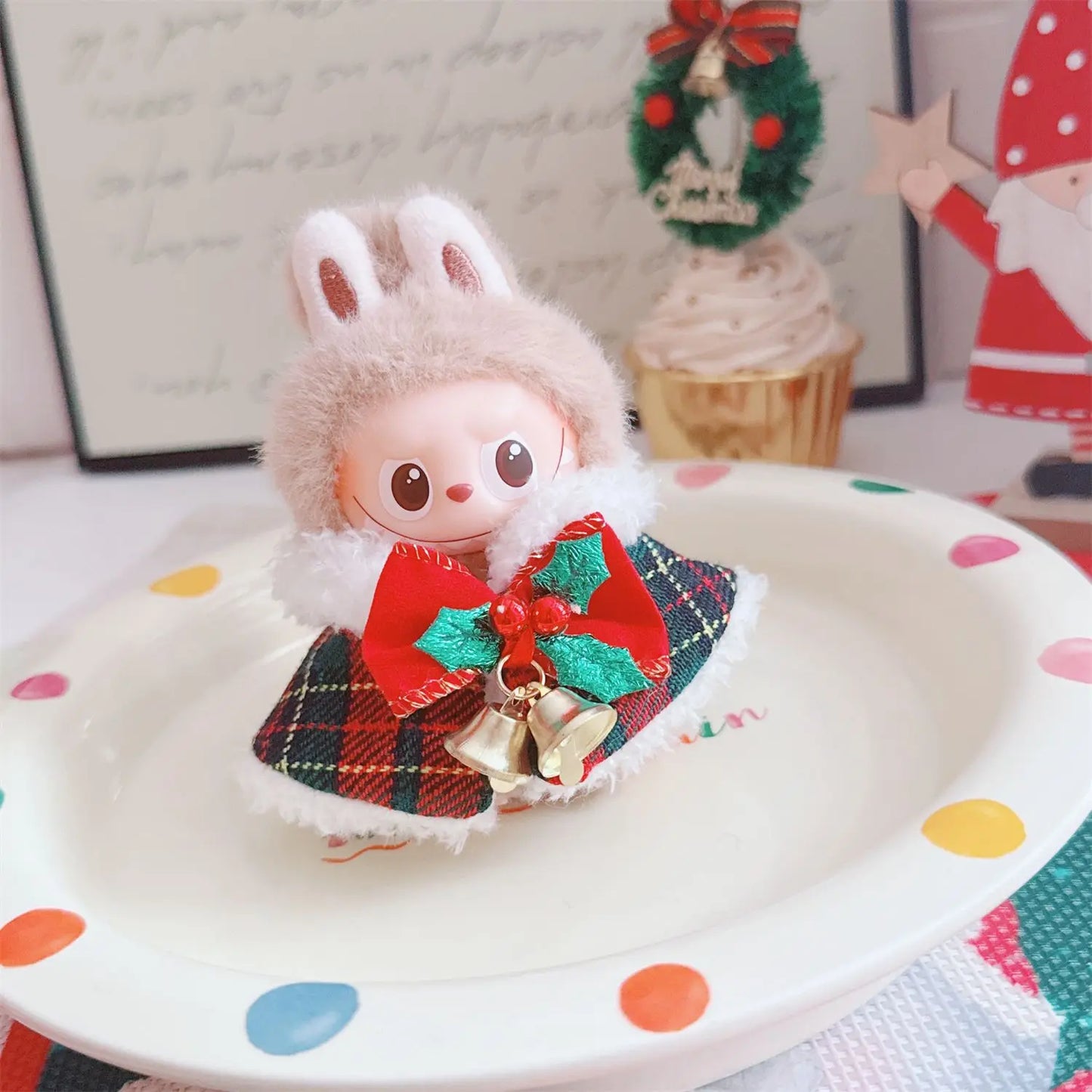 Labubu Christmas Hat & Cape Set