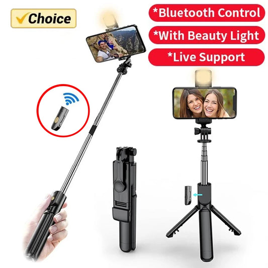 Wireless Selfie Stick Tripod with Light