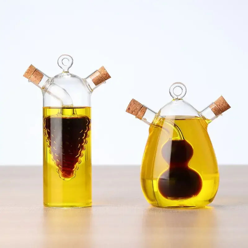 Dual-Spout Glass Oil Dispenser