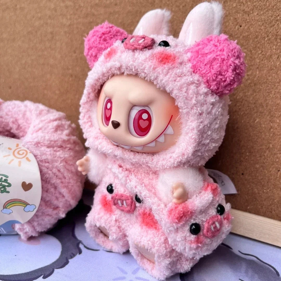 Pink Pig Labubu Hoodie Set