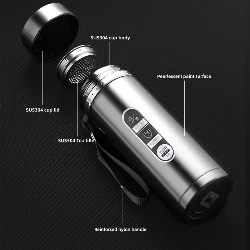 LED Display Stainless Steel Water Bottle