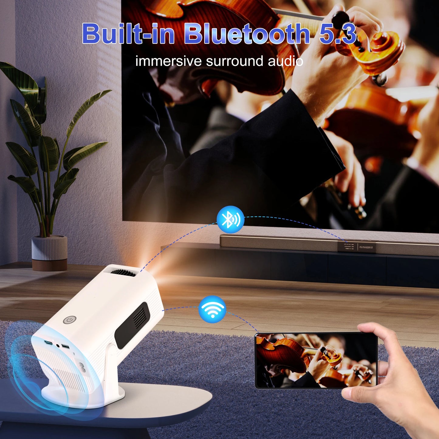 Salange P330W Mini Smart Projector