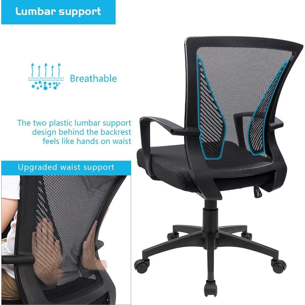 Ergonomic Mesh Mid-Back Chair
