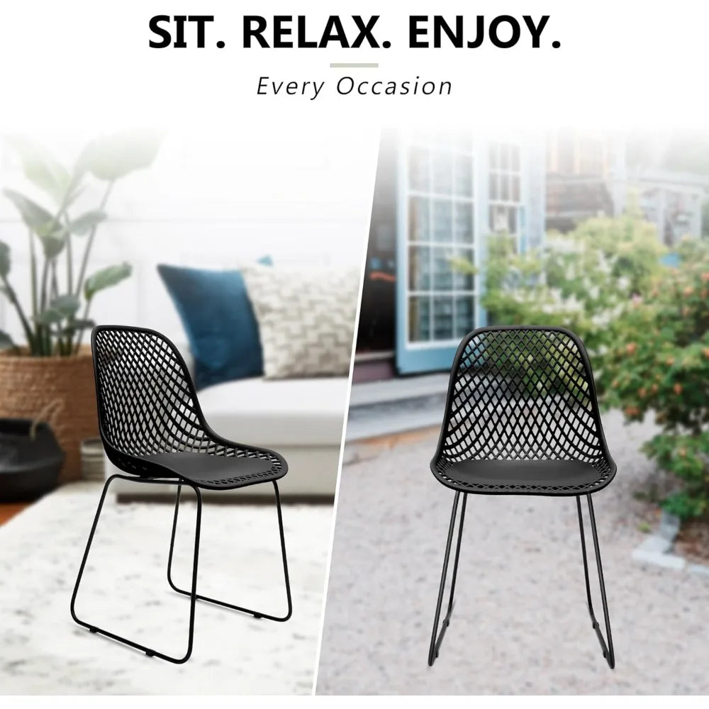 Modern Armless Shell Chair Set