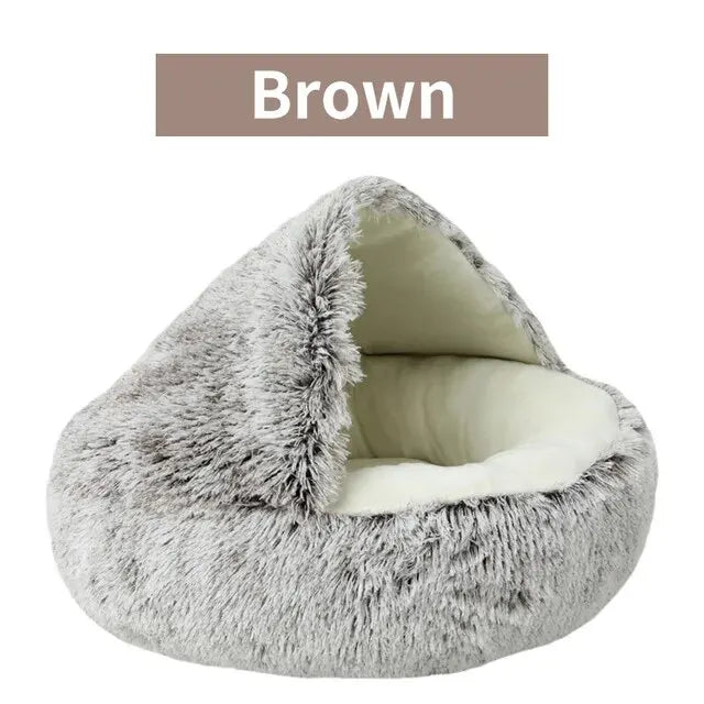 Cozy Plush Hooded Pet Bed