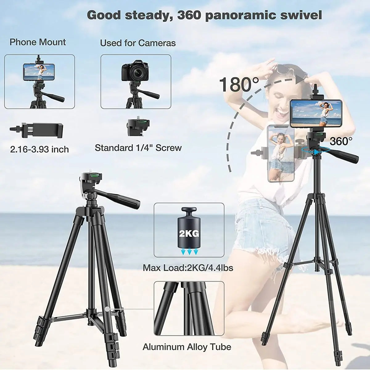 Lightweight 103cm Camera Tripod Stand